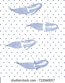  vector pattern illustration with a pack of mermaids