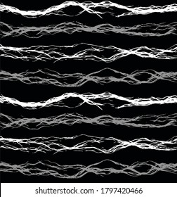 Vector pattern illustration of stripes with scribbled and totally irregular strokes.