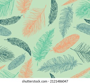 Vector pattern illustration of stylized dry leaves. Art in a relaxed style in free strokes.
