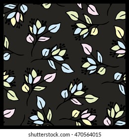 vector pattern with illustrations of plant leaves. For nature lovers. The theme of the summer and autumn. It can be used for packaging, invitations, postcard holiday, fabrics and etc.