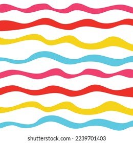 Vector pattern illustrator abstract unbalance line patterns cute horizontal red pink yellow blue colorful party color different size layout illustration wallpaper abstract  pattern background.