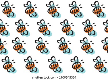 
vector pattern with the image of bees