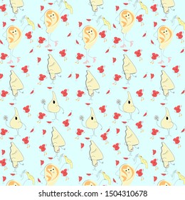Vector pattern with the image of body parts (ear, nose, lips, tongue), made in a flat, cartoon style. Medical concept.
