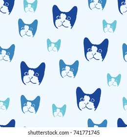 Vector pattern with an image of fancy looking kitten.