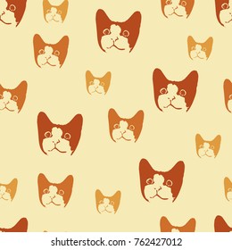 Vector pattern with an image of fancy looking kitten.