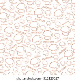 Vector pattern with the image of mushrooms. Seamless pattern from the fast food. Completely ready to use as the background of the work.