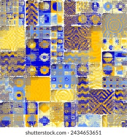 Vector pattern with imitation of grunge glitch texture. Seamless grunge background