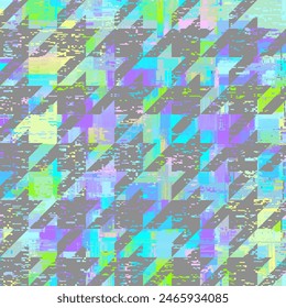 Vector pattern with imitation of grunge glitch texture. Seamless grunge background