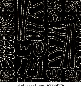 Vector pattern including ethnic Australian motive with multicolored typical elements