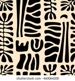 Vector pattern including ethnic Australian motive with multicolored typical elements