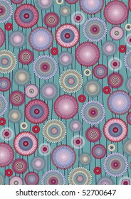 Vector pattern including ethnic Japan motif with multicolored typical elements