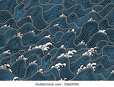 Vector Pattern Including Ethnic Japan Motif With Multicolored Typical Elements