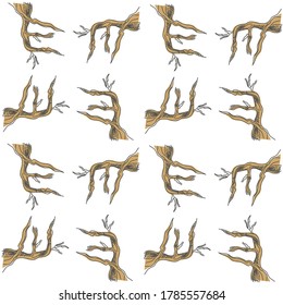 Vector pattern from the initial letter E. Decorative font from tree roots. Environmental design. Nature typography