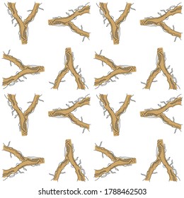 Vector pattern from the initial letter Y. Decorative font from tree roots. Environmental design. Nature typography