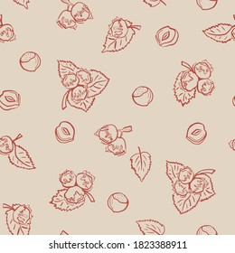 Vector pattern with ink cookies and nuts
