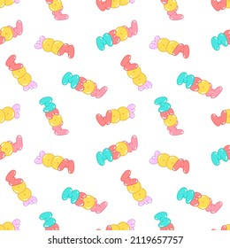 Vector pattern with the inscription meow and woof, signs and symbols pattern on a white background. Vector illustration for posters, flyers, packaging, postcards, children's clothing.