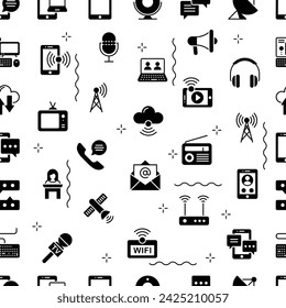 Vector Pattern with Internet Communication, Seamless Background.