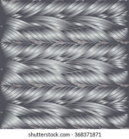 Vector pattern of interwoven leaves. The plaiting of the leaves, ears of corn.