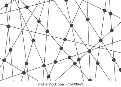 Vector  pattern. Irregular abstract grid with circles in nodes.. Vector repeating texture.