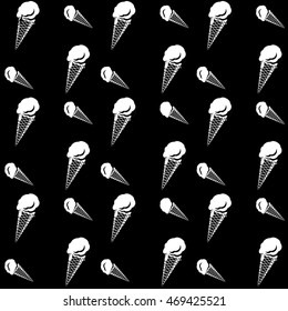 Vector pattern with isometric ice cream in flat modern style