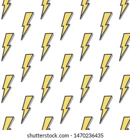 Vector pattern with jelly lightning on a white background. Doodle-style ornament.