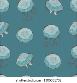 Vector pattern of jellyfish