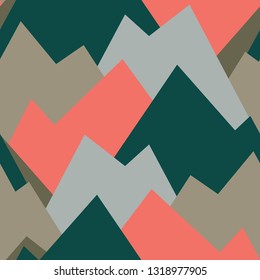 Vector pattern for kids. Colorful seamless mountains pattern. Perfect for greetings, invitations, manufacture wrapping paper, textile and web design. Vector pattern