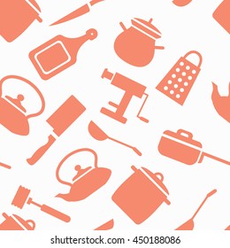 Vector pattern of kitchen appliances.