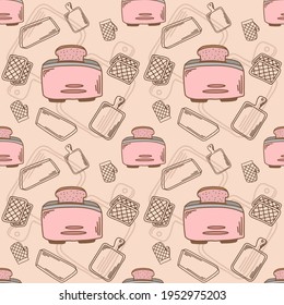 Vector pattern with kitchen theme. This vector contains of a number of objects to help style your perfect kitchen and dining areas. 