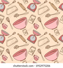 Vector pattern with kitchen theme. This vector contains of a number of objects to help style your perfect kitchen and dining areas. 