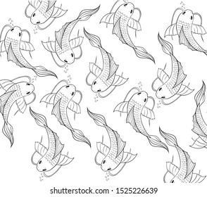 
Vector pattern of Koi fish
