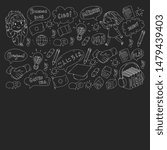 Vector pattern for language class, online courses. English, arabic, italian, japanese, spanish, chinese, german.