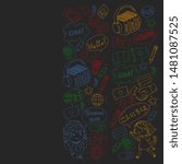 Vector pattern for language class, online courses. English, arabic, italian, japanese, spanish, chinese, german.
