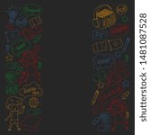 Vector pattern for language class, online courses. English, arabic, italian, japanese, spanish, chinese, german.