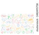 Vector pattern for language class, online courses. English, arabic, italian, japanese, spanish, chinese, german.