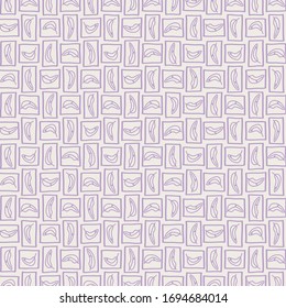 Vector pattern of lavender feathers tiled on a light background