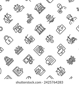 Vector Pattern with Law and Justice, Seamless Background.