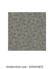 vector pattern of  leaves on a grey background