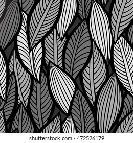 Vector pattern with leaves. Seamless autumn ornament.