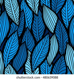 Vector pattern with leaves. Seamless autumn ornament.