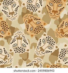 Vector pattern with leopard animal and abstract texture.  Trendy pattern for textile, wallpaper and apparel design.
