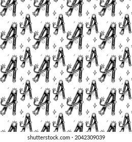 Vector pattern letter A. For printing on fabric. Figured letter A.