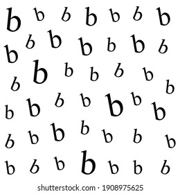 Vector Pattern With Letter Small B On White Background 