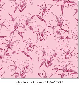 Vector pattern with lilies flowers