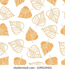 Vector pattern with line art autumn leave