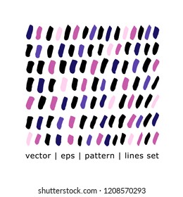 Vector pattern line. Lines isolated on the white background. Design elements. Colorful lines pattern.