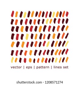 Vector pattern line. Lines isolated on the white background. Design elements. Colorful lines pattern.