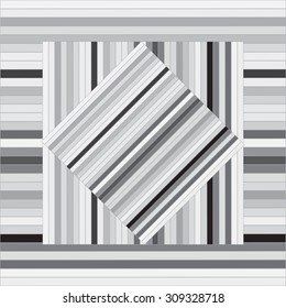 Vector pattern with lined squares. Abstract gray texture. Geometrical background. Monochrome backdrop. Tile template.