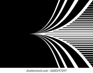 Vector pattern with lines. Abstract striped arrow. Black and white sports vector background. Pointer. Navigation. Design element for packaging, flyers, covers, advertising.