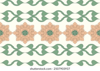 vector pattern The lines combine flowers, leaves, and animals that are unique and imaginative.
